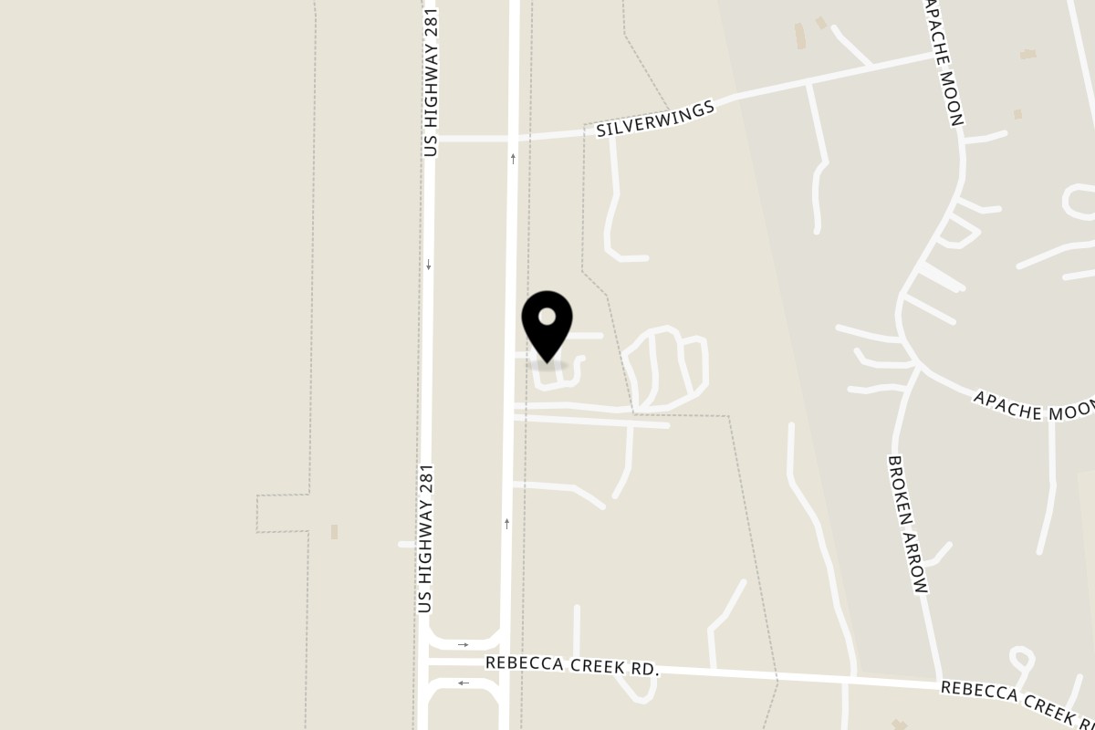 Map showing the location of Sandra's Cantina & Grill on 13100 US-281 in Spring Branch